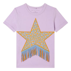 Stella McCartney Kids - Etoile Fringed T-shirt | Mauve
