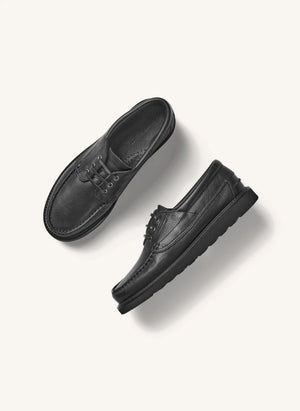 Garment Project - Pete Moc Toe Leather Derby Shoes | Black