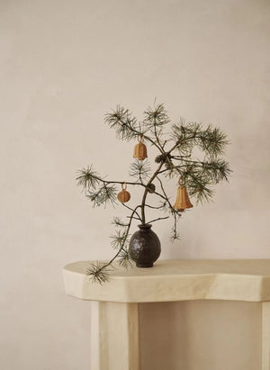 Ferm Living - Woven rattan Christmas ornaments Bells - Set of 3