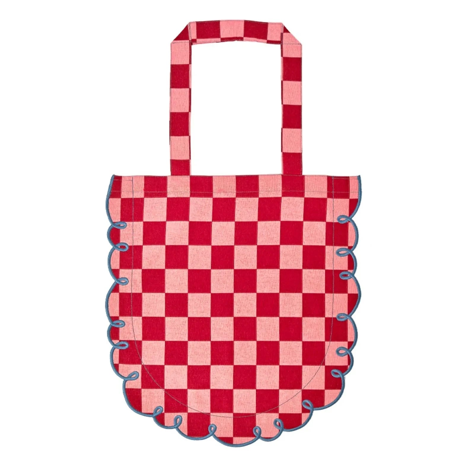 Bitossi - Dama Rosa Gingham Cotton Tote Bag | Red