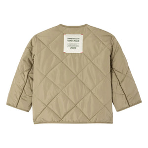 American Vintage - Vowbay Water-Repellent Quilted Jacket Recycled Fiber | Khaki