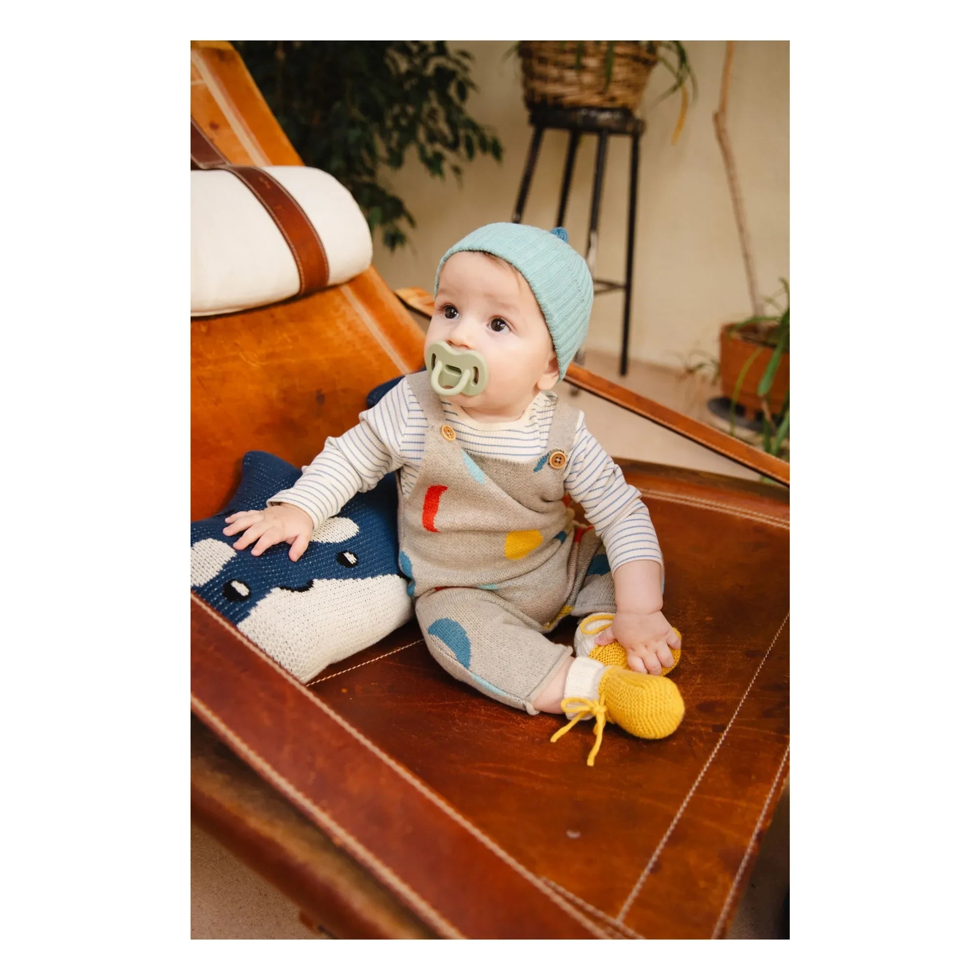 Bayiri - Moon Phases Organic Cotton Romper | Heather Beige