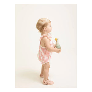Búho - Strawberry Striped Organic Cotton Overall | Red