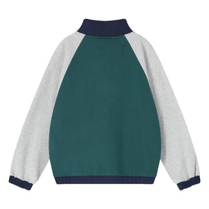 Cos I Said So - Color Block Organic Cotton Half-Zip Sweatshirt | Gray
