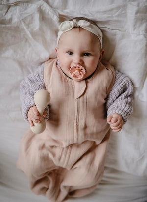Mushie - Lightweight sleeping bag, made of organic cotton | Powder Pink