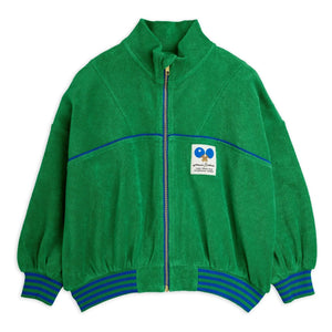 Mini Rodini - Organic cotton terry zip-up sweatshirt | Green