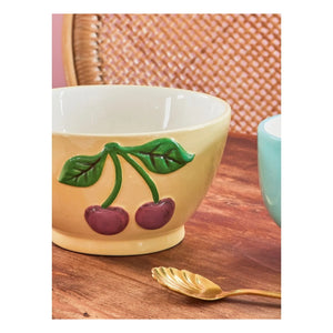 Rice - Cherry Ceramic Bowl | Pale Yellow
