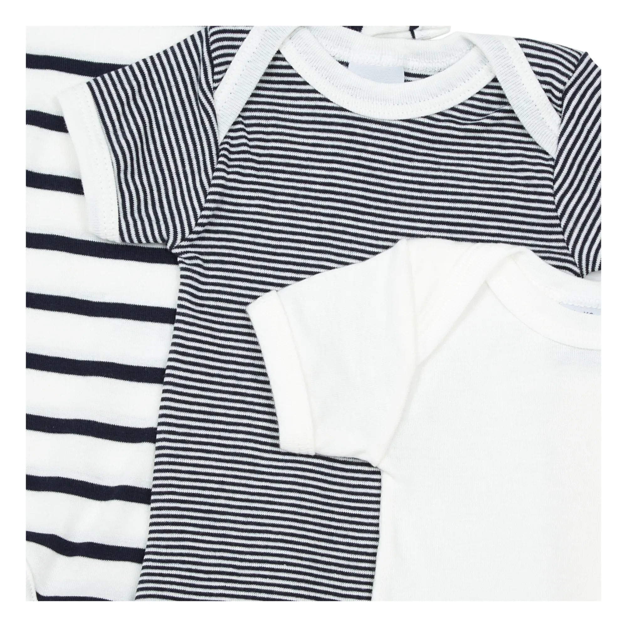 Petit Bateau - 3'lü Organik Pamuklu Çizgili Kolsuz Tulum Seti | Mavi