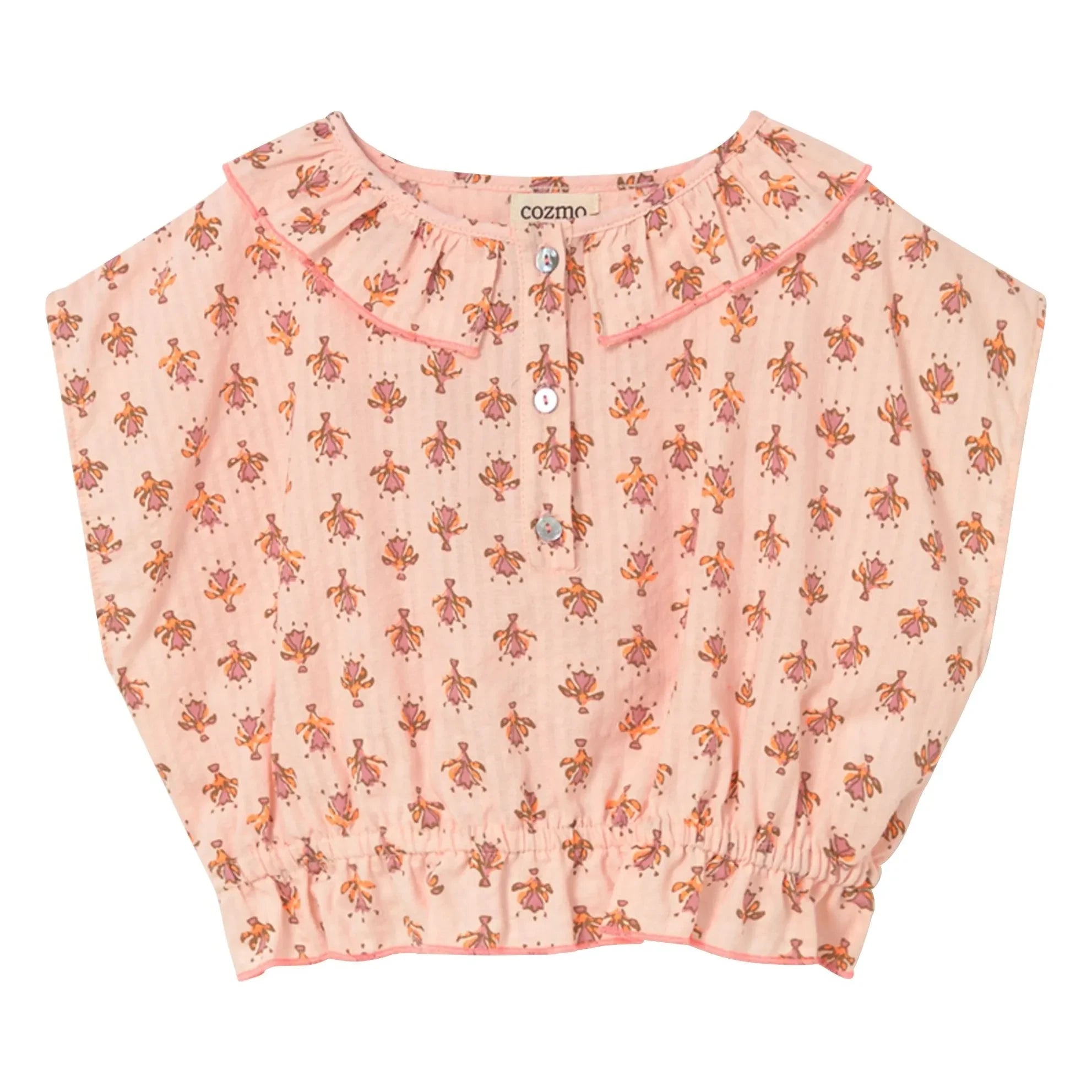 Cozmo - Dara Fleurie Organic Cotton Blouse | Powder Pink