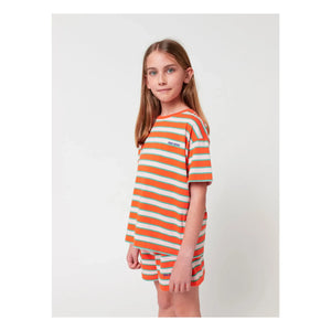 Bobo Choses - Organic Cotton Striped T-Shirt and Shorts Set | Red