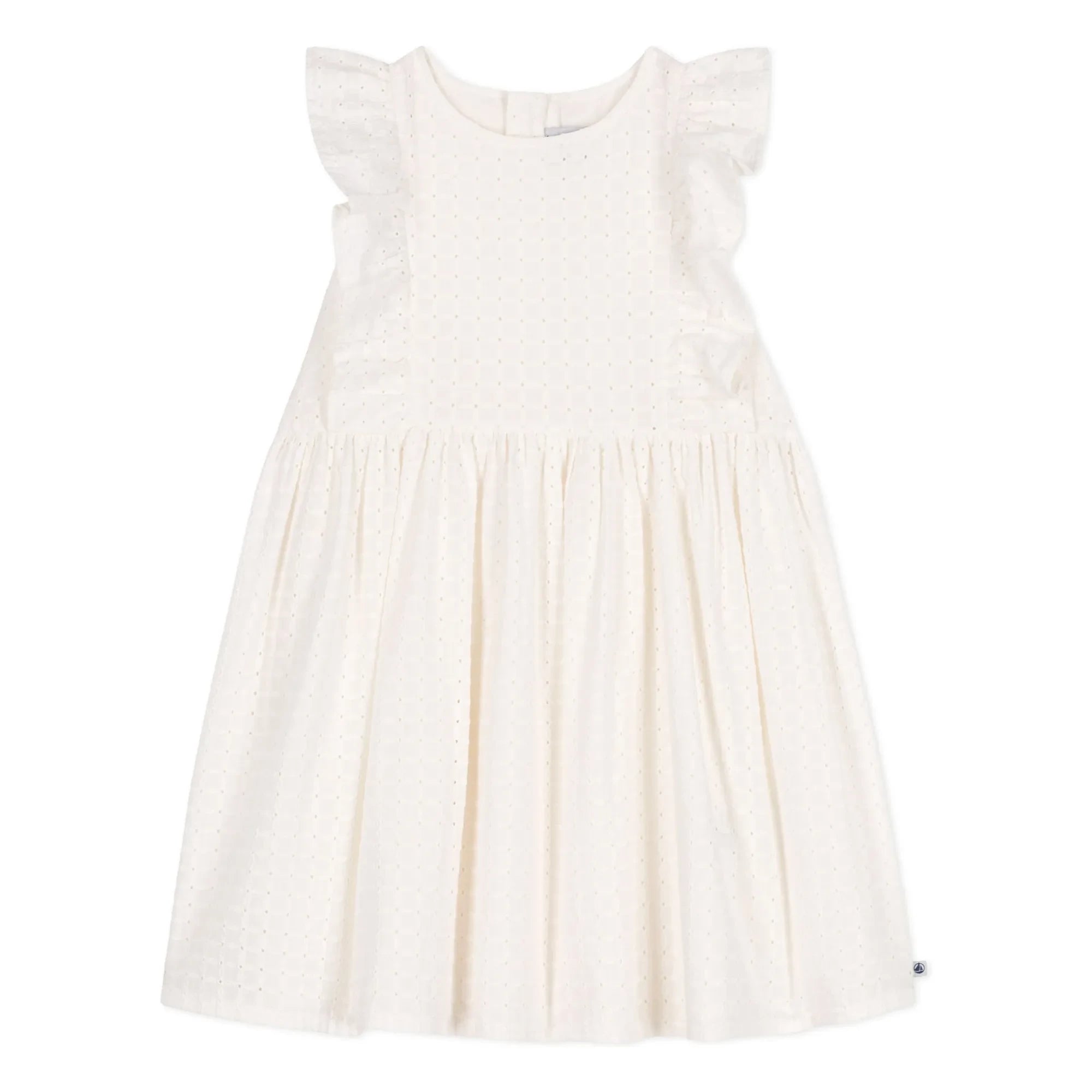 Petit Bateau - Dress Brendice Broderie Anglaise Organic Cotton | White