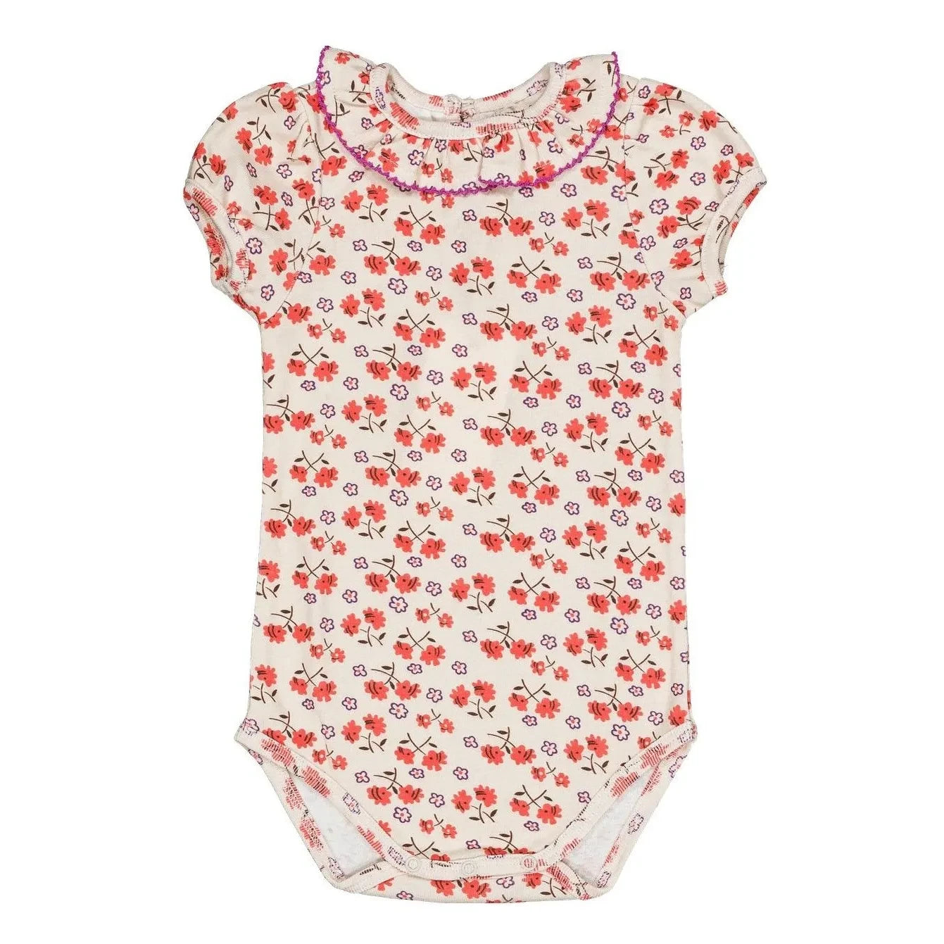 Hello Simone - Perrine Floral Organic Cotton Bodysuit | White
