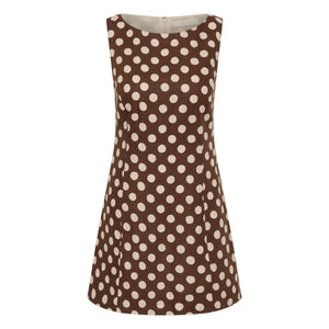 Faithfull the Brand - Pois Lydie Keten ve pamuklu elbise | Çikolata