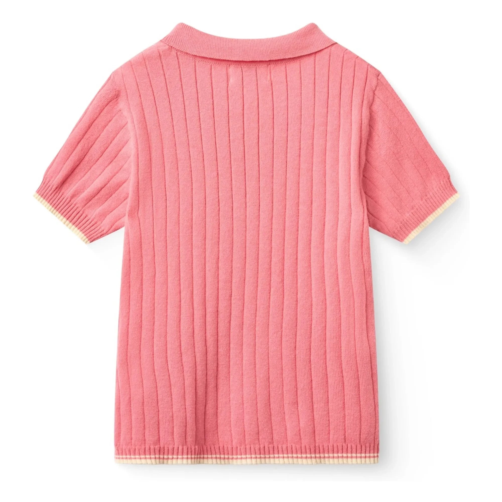 Copenhagen Colors - Ribbed Organic Cotton Polo T-Shirt | Soft Pink