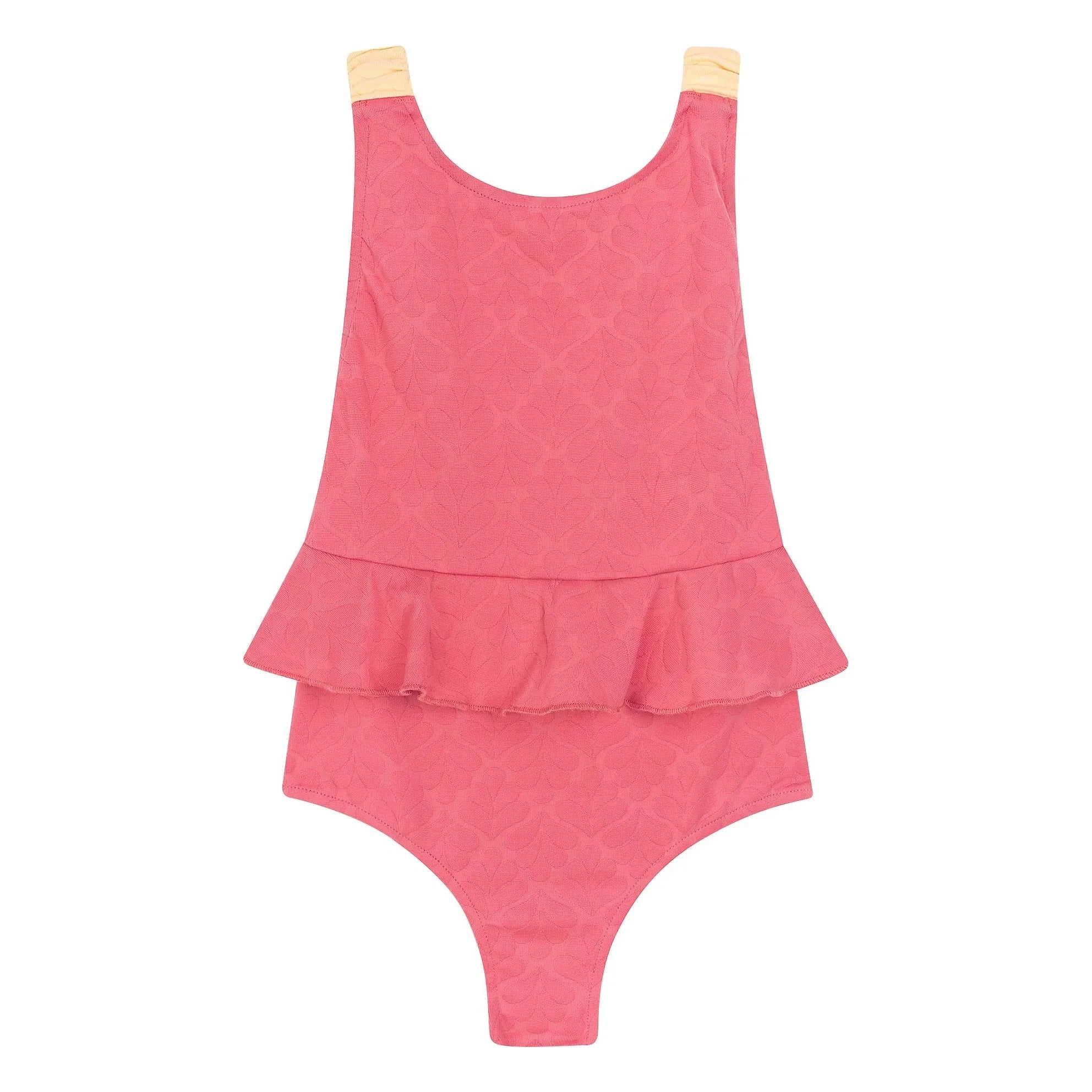 My First Cantê - Winnie Leaves Textured Ruffle Swimsuit | Pink