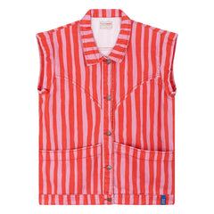 Favorite People - Striped Sleeveless Jacket - Women's Collection | Red
