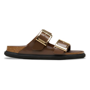 BIRKENSTOCK - Arizona Patent Leather Sandals with Drop Buckle | Brown