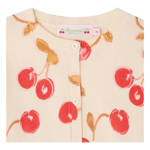 Bonpoint - Feli Cherry Organic Cotton Cardigan | Red