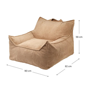 Wigiwama - Teen Ribbed Velvet Club Chair | Brown