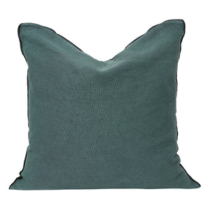 Maison de Vacances - Vice Versa Black Stripe Stone-Washed Linen Pillow | Ink