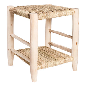 Cosydar - Palm Leaf and Raw Wood Nightstand