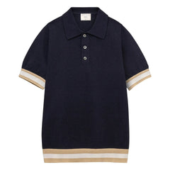Ché Studios - Quinn Cotton Polo T-Shirt | Navy