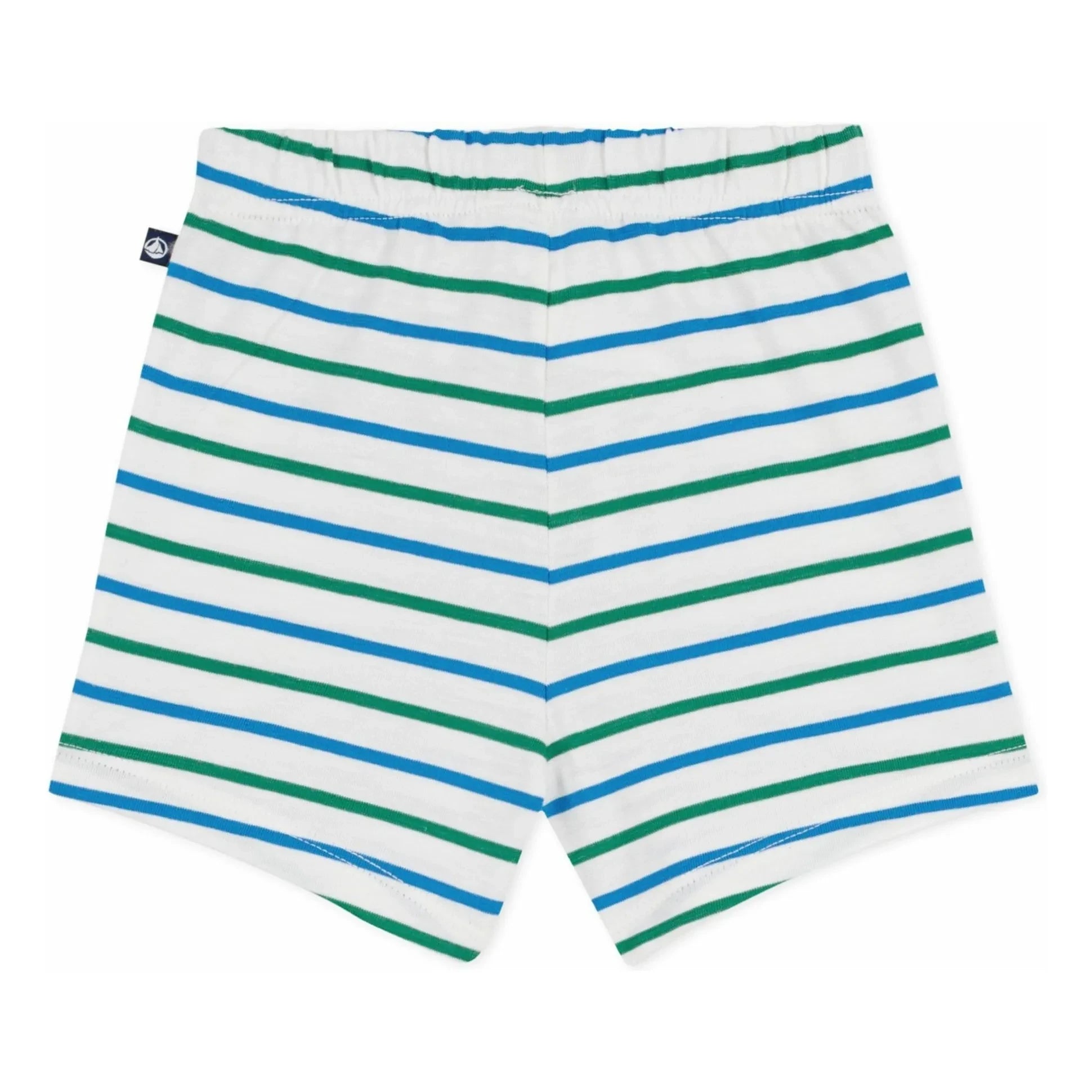 Petit Bateau - Striped fleece shorts | White