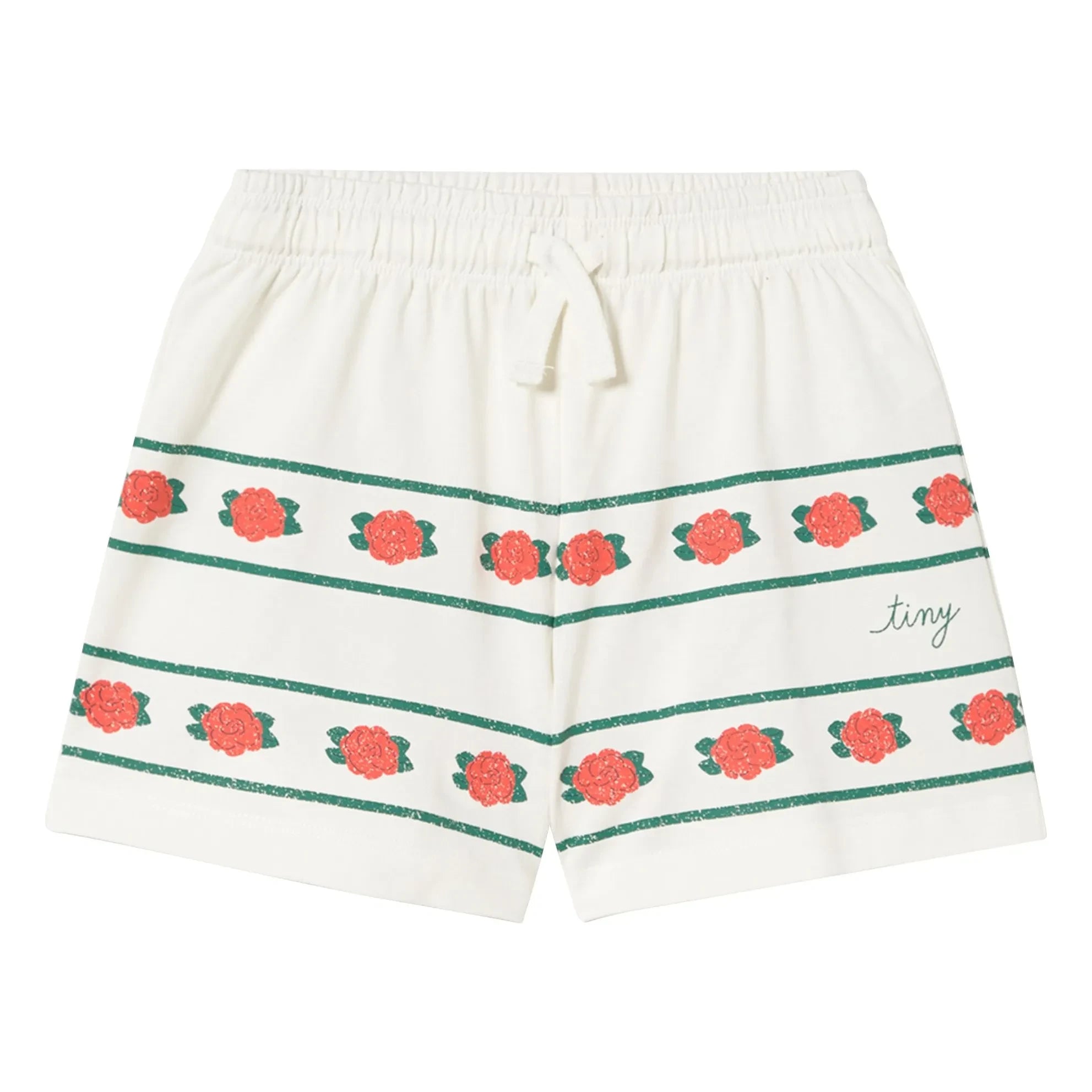 Tinycottons - Roses Organic Cotton Shorts | White