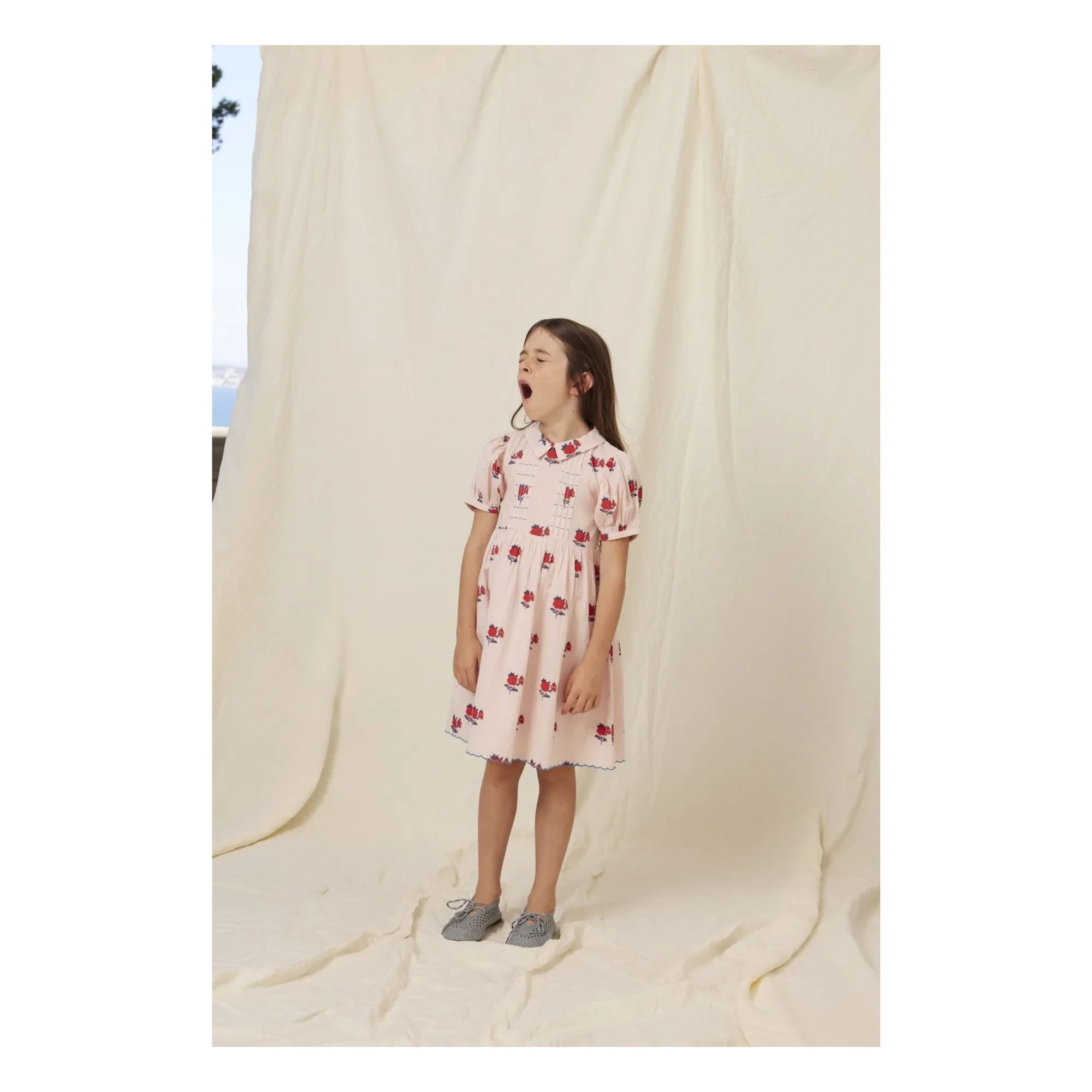 Bebe Organic - April Fleurs Polka Dot Dress | Light Pink
