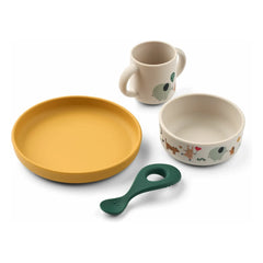 Liewood - Vivi Silicone Plate Set - 4-piece | Around the World/Sandy