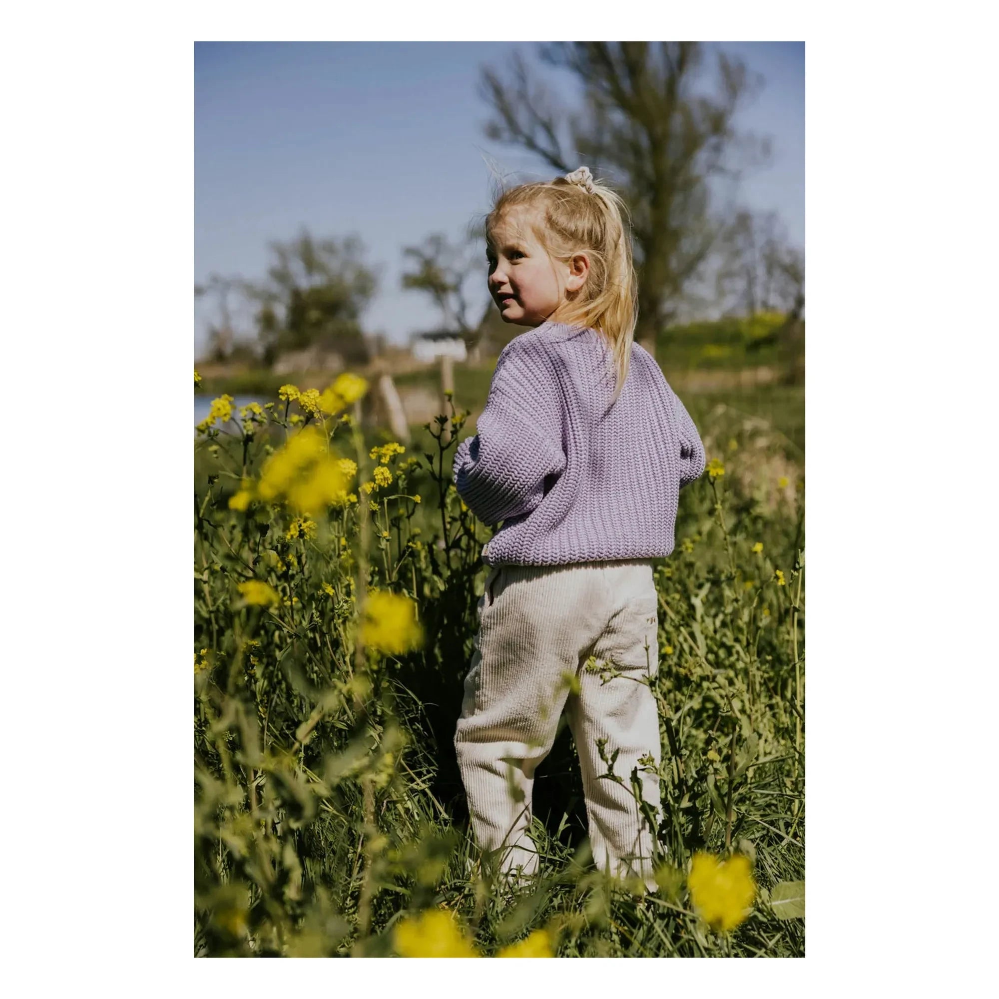 Yuki - Organic Cotton Thick Knit Cardigan | Lavender
