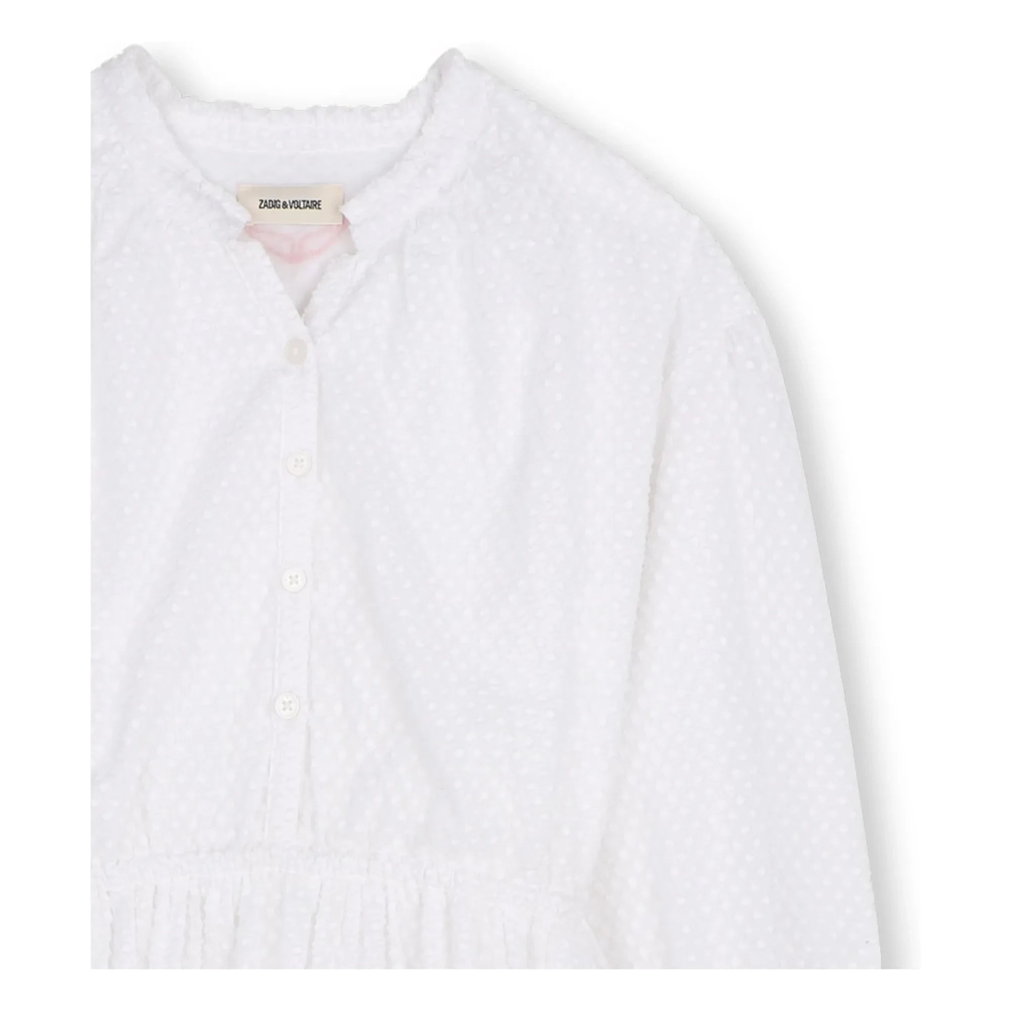 Zadig & Voltaire - Elastic Waist Dobby Ruffled Dress | White