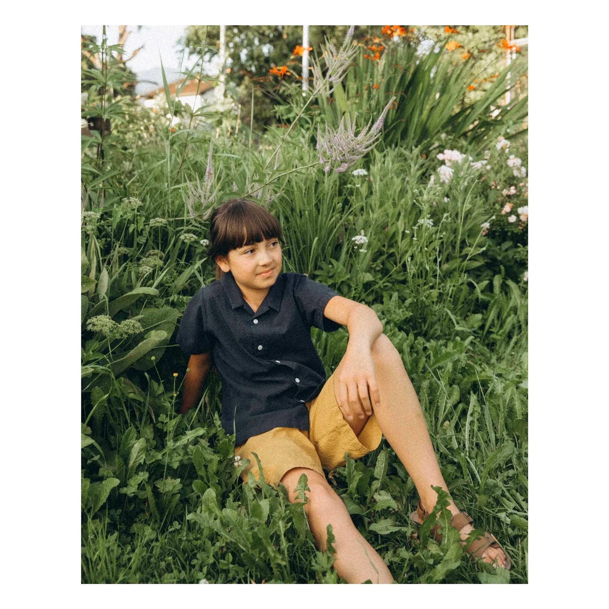 Matona - Plain Organic Cotton Shirt | Navy