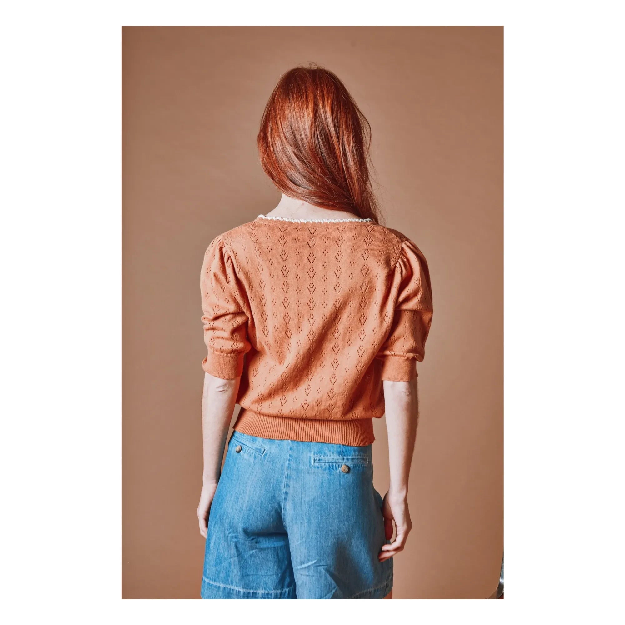 Emile et Ida - Organic Cotton Ribbed Cardigan | Cannelle