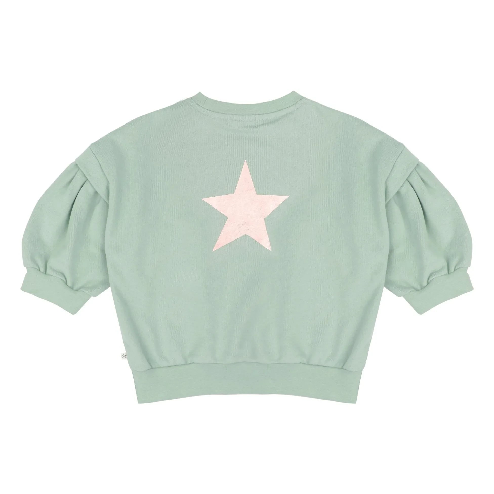 Jenest - Balon Etoile organik pamuk sweatshirt | Badem yeşili