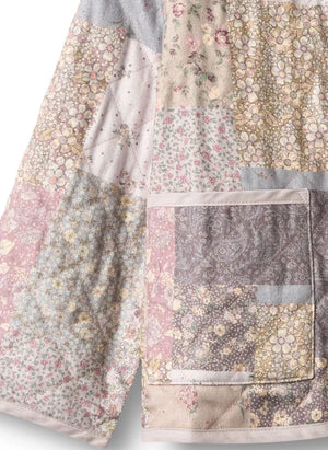 Wheat - Ima Patchwork Organik Pamuklu Kapitone Ceket | Açık Pembe