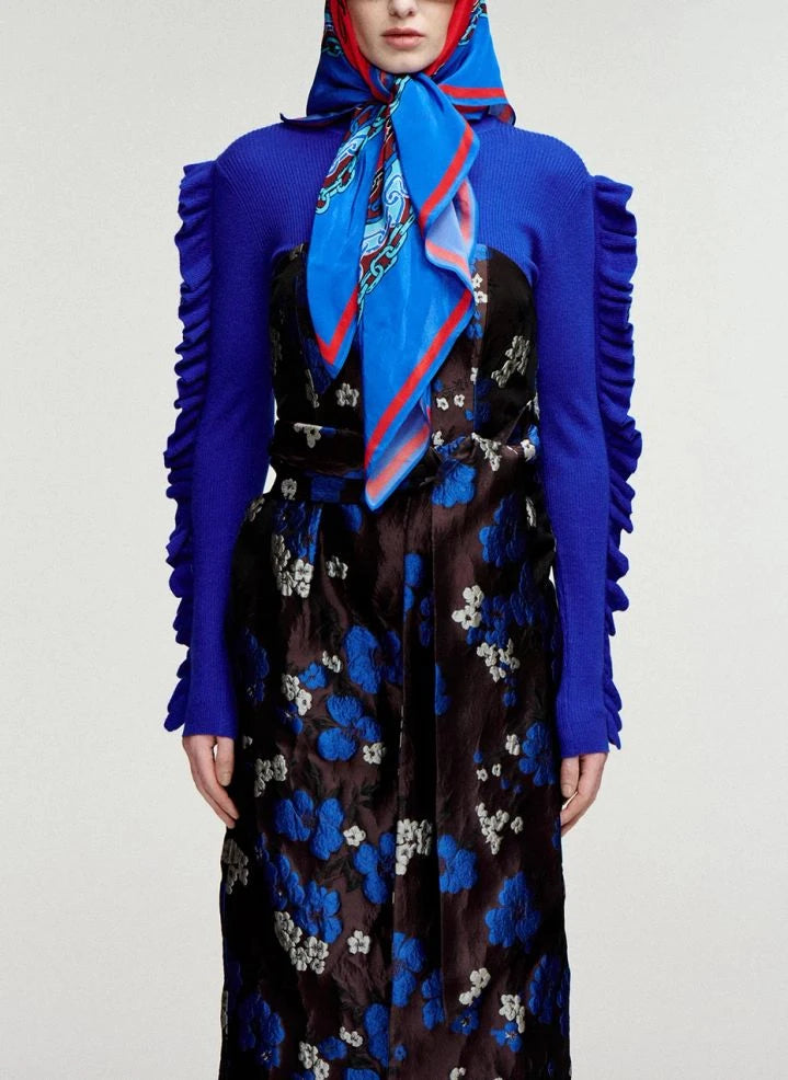 Essentiel Antwerp - Kitty Fırfırlı Kazak | Indigo