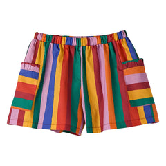 Fabula - Striped Shorts | Red