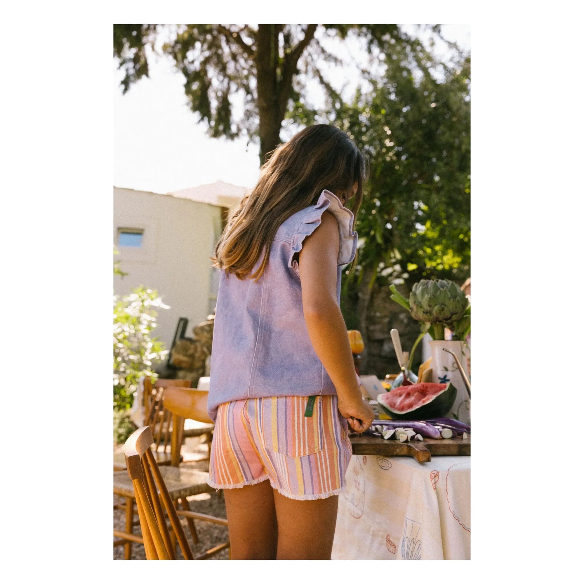 Favorite People - Ricotta Striped Shorts | Purple