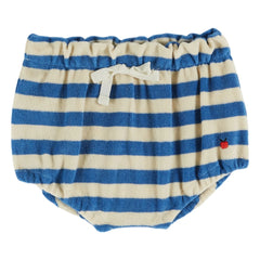 Emile et Ida - Blue Striped Bloomer Apple Organic Cotton Terry | Blue