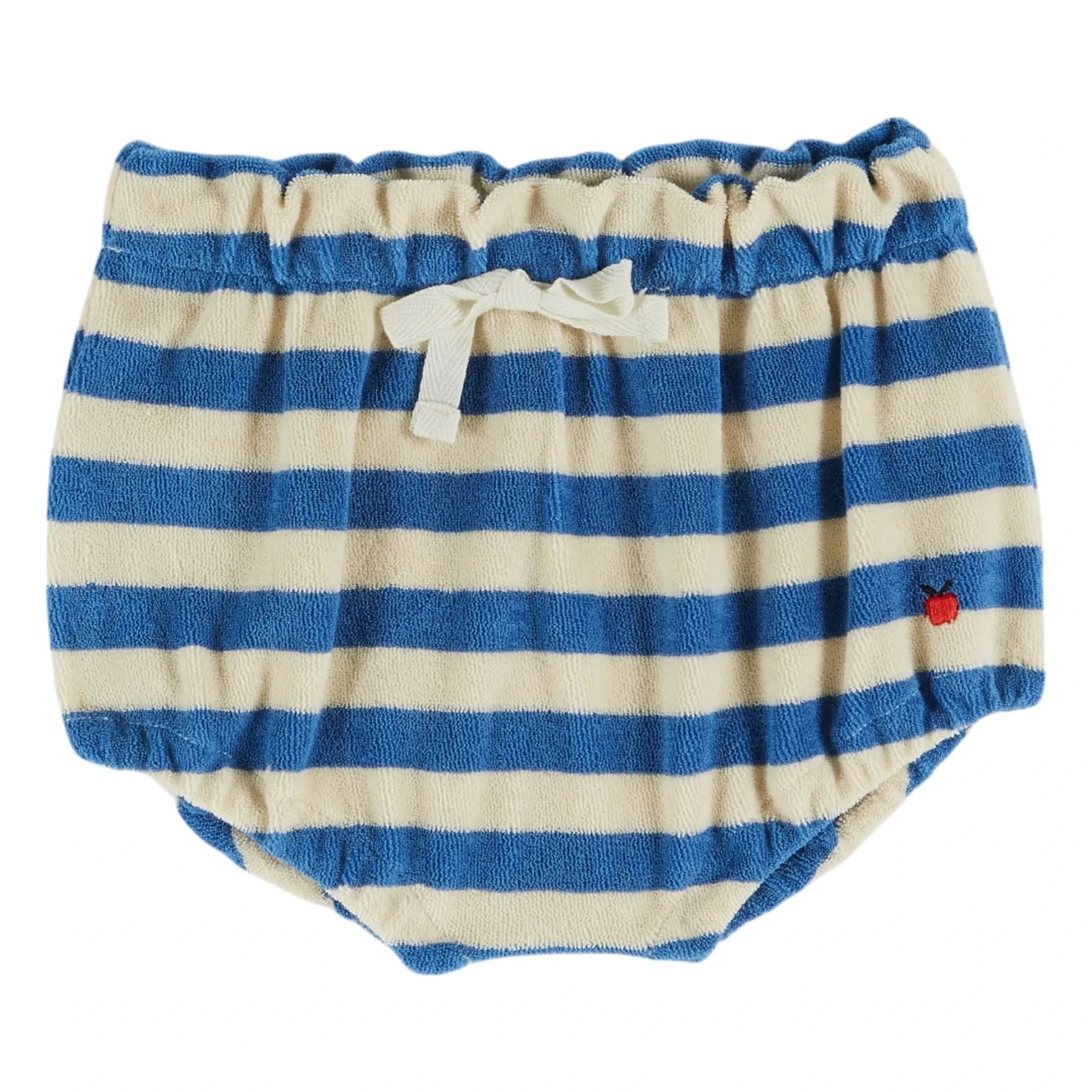 Emile et Ida - Blue Striped Bloomer Apple Organic Cotton Terry | Blue
