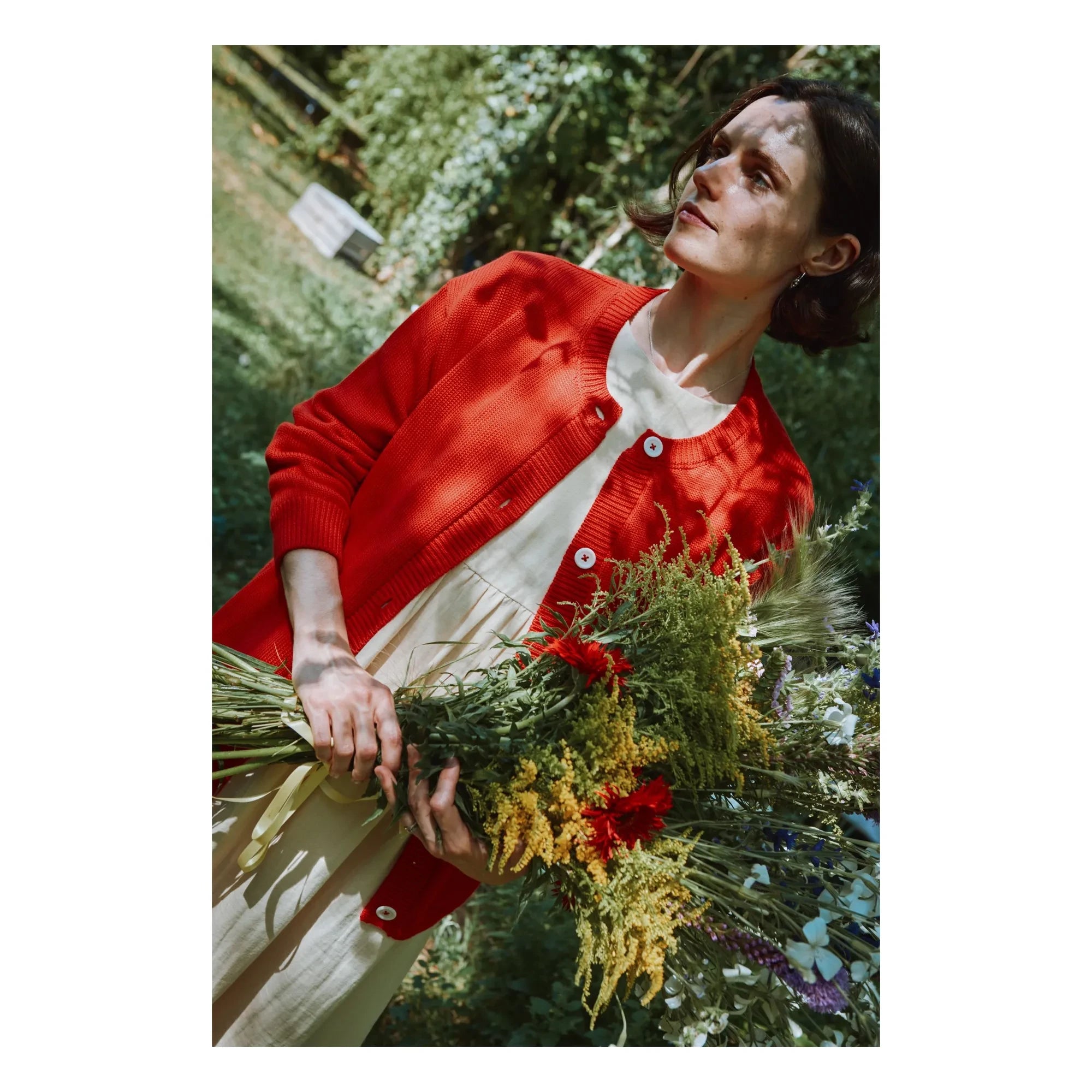 Poudre Organic - Organic Cotton Kardigan Pétale | Red