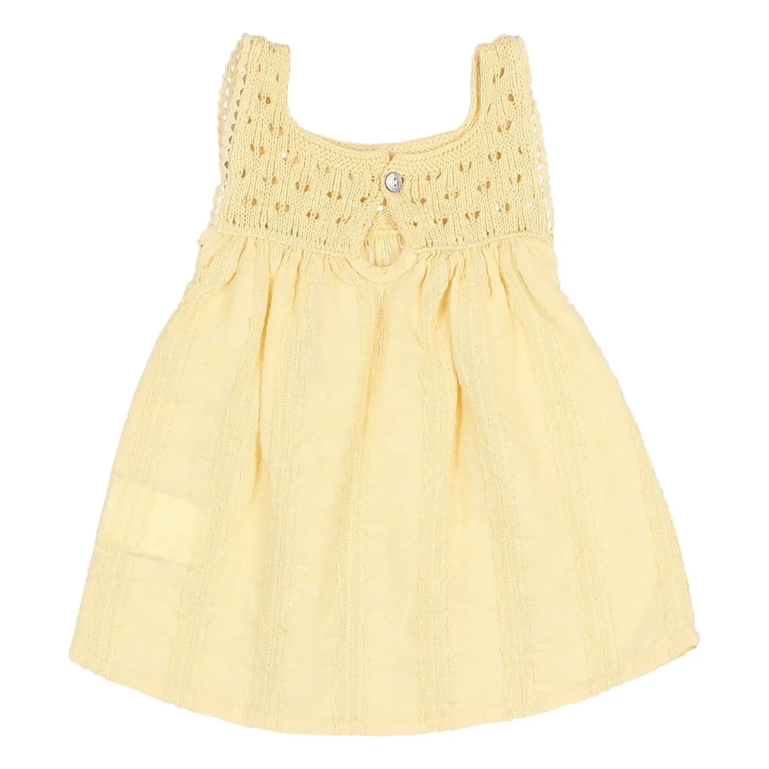 Búho - Boho Lurex Organic Cotton Dress | Yellow
