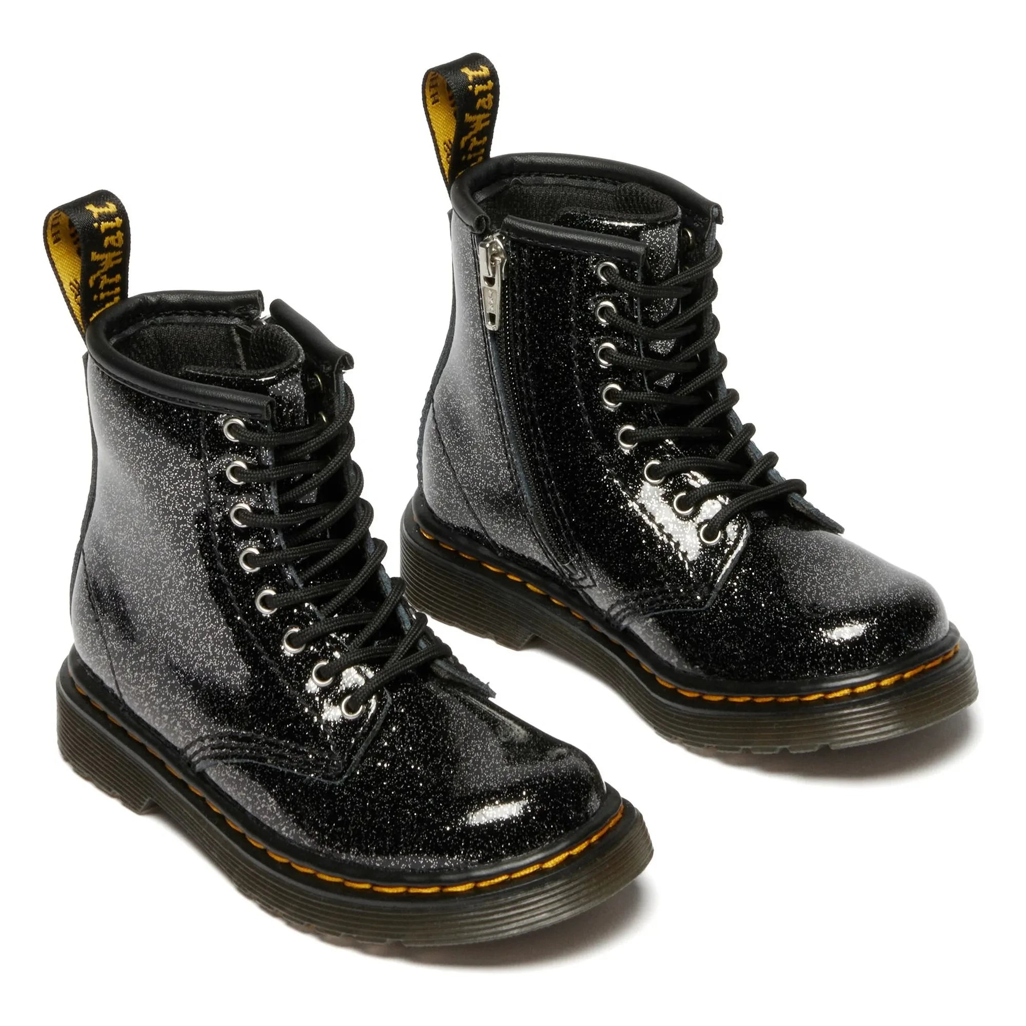 Dr Martens - 1460 J Glitter Bağcıklı Bot | Parlak siyah