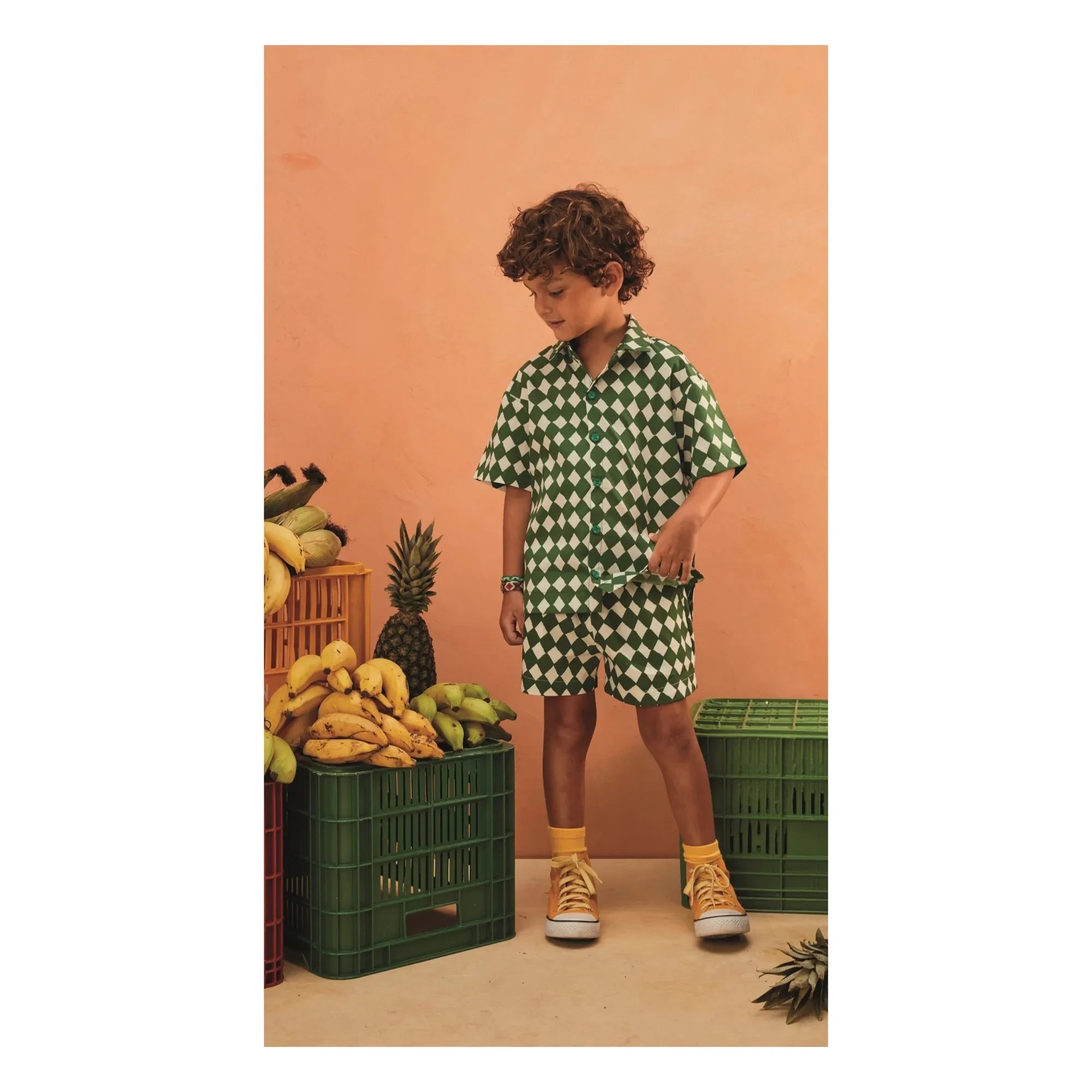 Fabula - Damier Cord Short | Green
