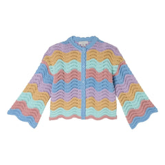 Stella McCartney Kids - Organic Cotton Crochet Cardigan | Blue