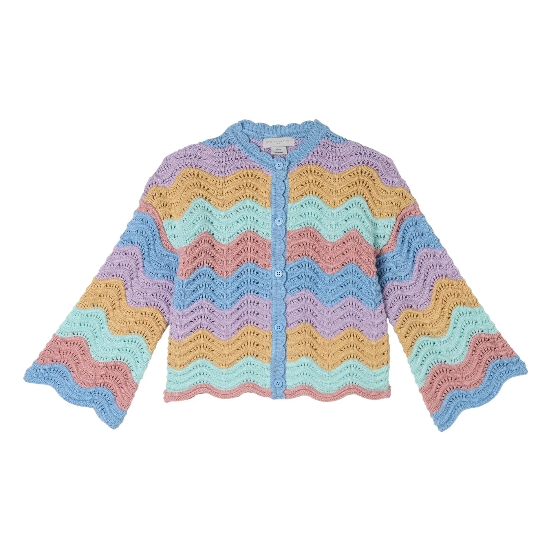 Stella McCartney Kids - Organic Cotton Crochet Cardigan | Blue