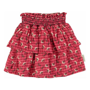 Piupiuchick - Ruffled Floral Skirt | Pink