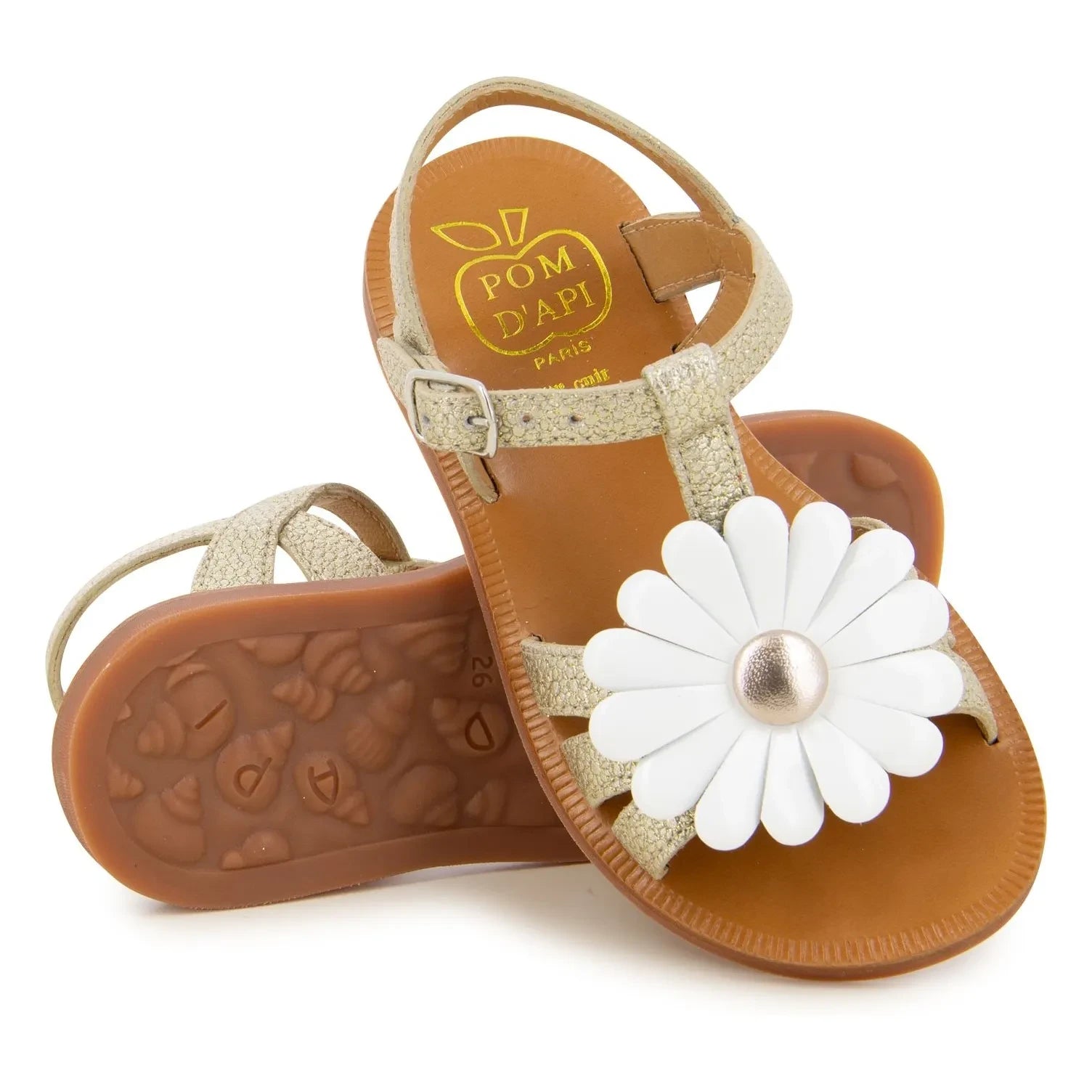 Pom d'Api - Plagette Big Flo Sandals | Gold