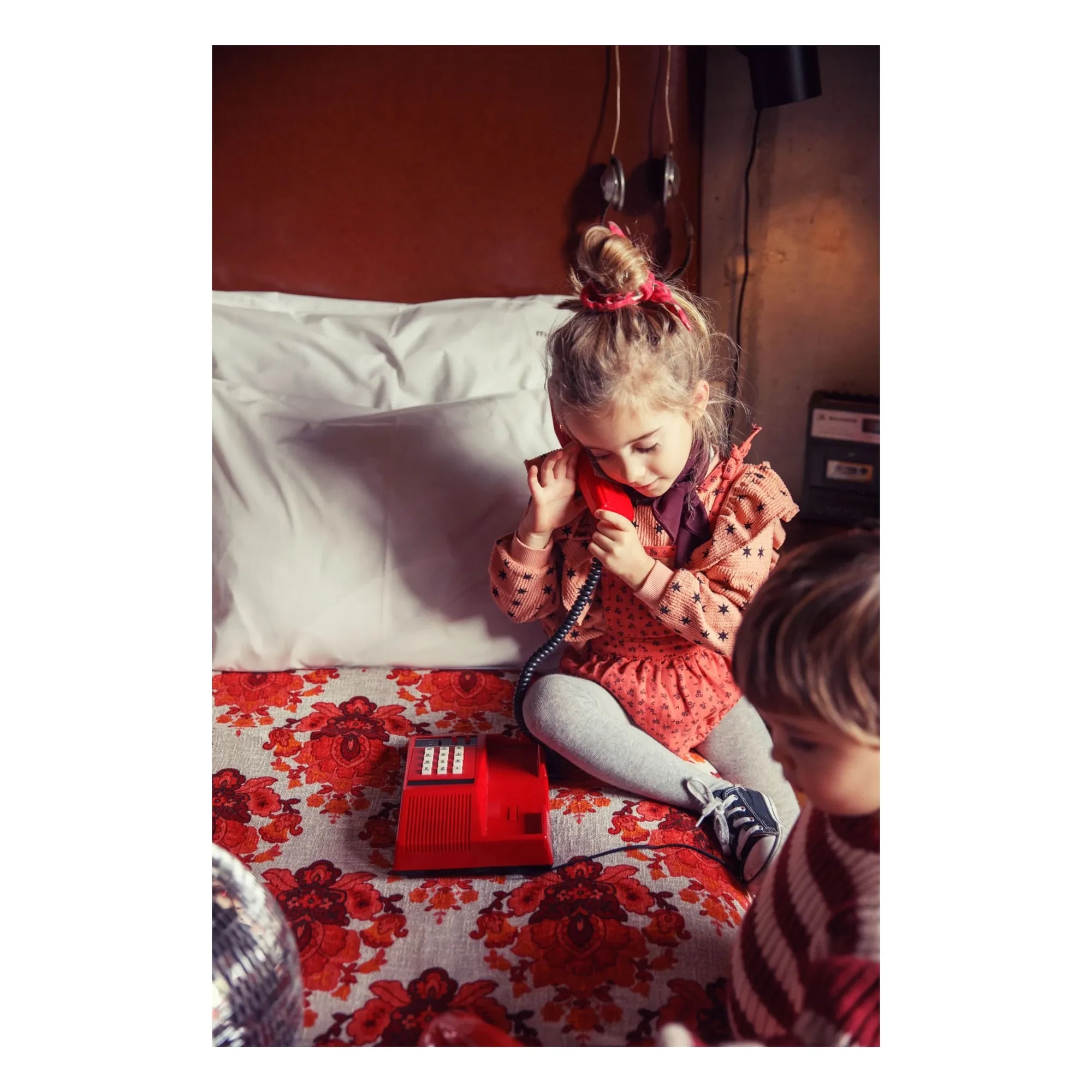 Piupiuchick - Striped Sweatshirt with Stars | Coral